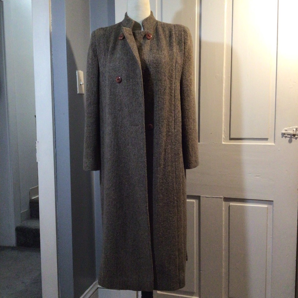 VINTAGE Marled Stripe Wool Coat EUC